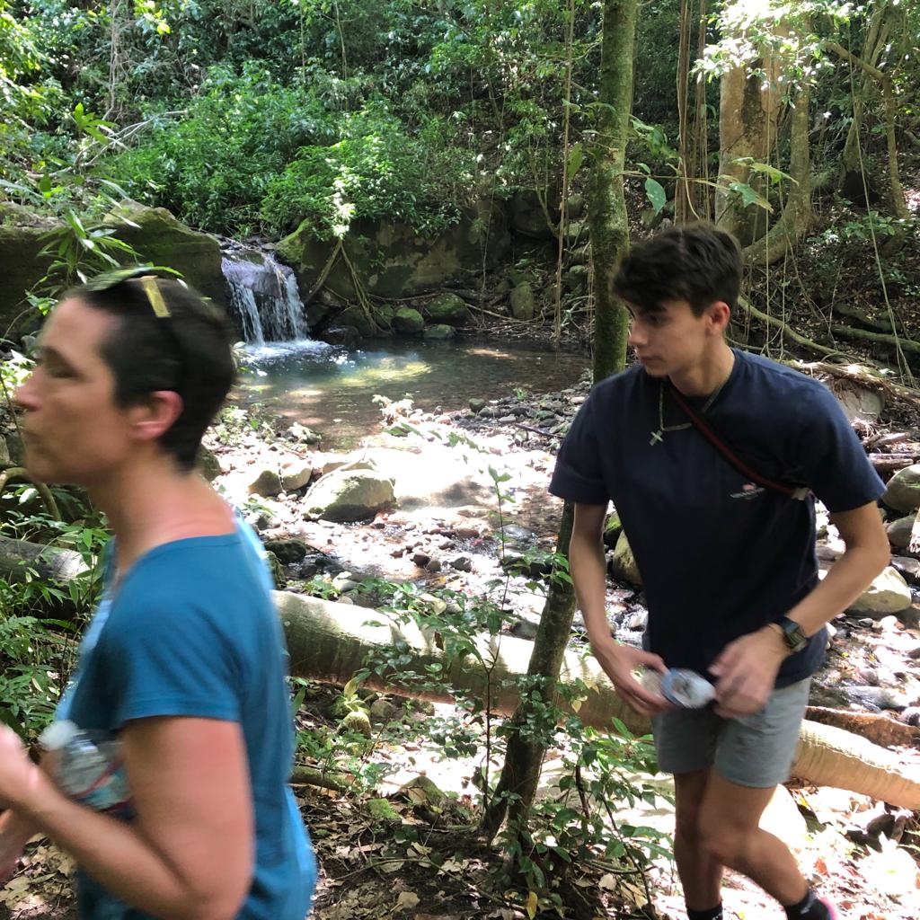 Hikers at the springs in the mountain